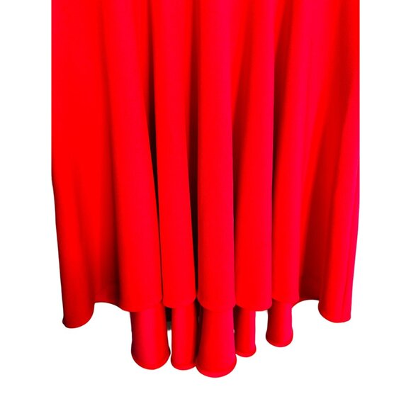2/$30 Express Dress Medium Coral Red Flirty Hi-Low Hem Adorable Flowy Fabric - Picture 8 of 13